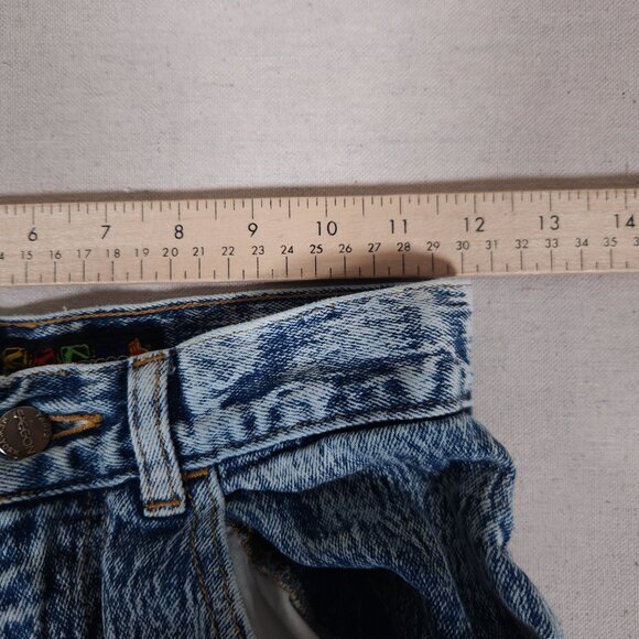 Vintage Sasson Acid Washed Blue Jeans Womens Size 9 Tapered Denim Pants FLAW - Picture 4 of 16